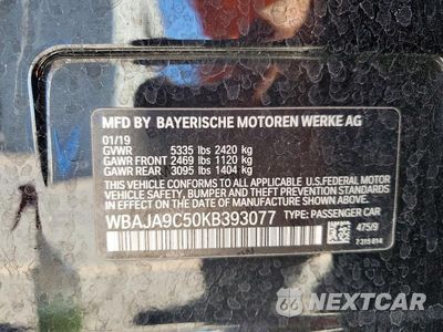Zdjęcie 12 z 12 samochodu: 2019 BMW 530E VIN:WBAJA9C50KB393077 - miniatura