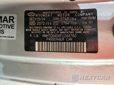 Zdjęcie 12 z 12 samochodu: 2015 HYUNDAI VELOSTER BASE VIN:KMHTC6AD6FU244760 - miniatura