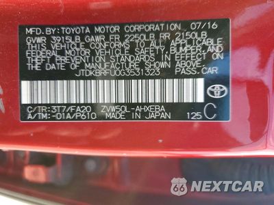 Zdjęcie 12 z 12 samochodu: 2016 TOYOTA PRIUS TWO VIN:JTDKBRFU0G3531323 - miniatura