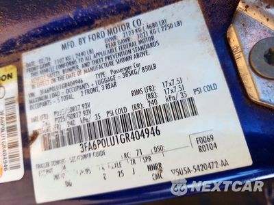 Zdjęcie 12 z 12 samochodu: 2016 FORD FUSION SE HYBRID VIN:3FA6P0LU1GR404946 - miniatura