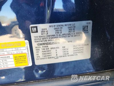 Zdjęcie 14 z 14 samochodu: 2016 CHEVROLET TRAVERSE LS VIN:1GNKRFKD3GJ253214 - miniatura