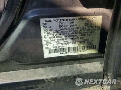 Zdjęcie 12 z 12 samochodu: 2005 NISSAN ALTIMA 2.5 VIN:1N4AL11D95N933317 - miniatura