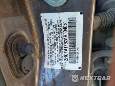 Zdjęcie 13 z 13 samochodu: 2010 HONDA CIVIC EXL VIN:2HGFA1F92AH504051 - miniatura