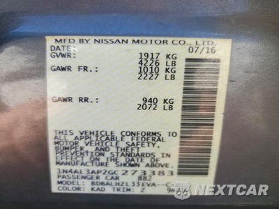 Zdjęcie 13 z 13 samochodu: 2016 NISSAN ALTIMA 2.5 SR VIN:1N4AL3AP2GC273383 - miniatura