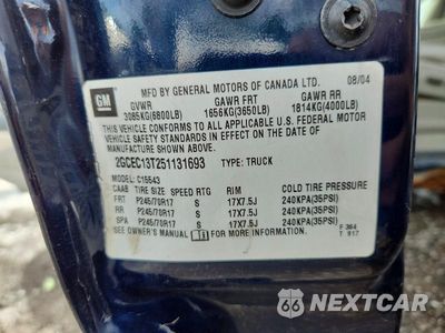 Zdjęcie 13 z 13 samochodu: 2005 CHEVROLET SILVERADO C1500 VIN:2GCEC13T251131693 - miniatura