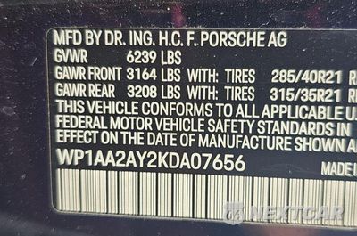 Zdjęcie 10 z 14 samochodu: 2019 PORSCHE CAYENNE VIN:WP1AA2AY2KDA07656 - miniatura