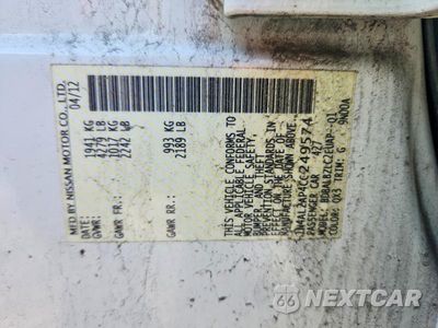 Zdjęcie 12 z 12 samochodu: 2012 NISSAN ALTIMA 2.5 VIN:1N4AL2AP4CC249574 - miniatura