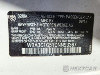 Zdjęcie 12 z 12 samochodu: 2013 BMW 328 I SULEV VIN:WBA3C1G51DNN93367 - miniatura