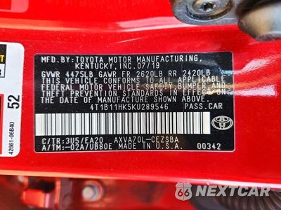 Zdjęcie 13 z 13 samochodu: 2019 TOYOTA CAMRY SE VIN:4T1B11HK5KU289546 - miniatura