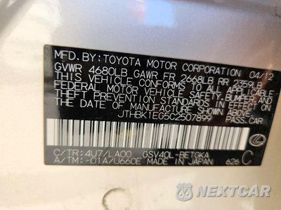 Zdjęcie 13 z 13 samochodu: 2012 LEXUS ES 350 VIN:JTHBK1EG5C2507899 - miniatura