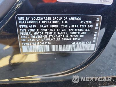 Zdjęcie 13 z 13 samochodu: 2015 VOLKSWAGEN PASSAT SE VIN:1VWBT7A31FC063226 - miniatura