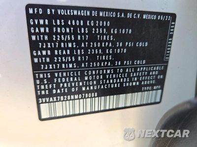 Zdjęcie 13 z 13 samochodu: 2022 VOLKSWAGEN TAOS S VIN:3VVAX7B28NM079088 - miniatura