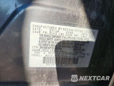Zdjęcie 12 z 12 samochodu: 2019 NISSAN SENTRA SV VIN:3N1AB7AP7KL603104 - miniatura