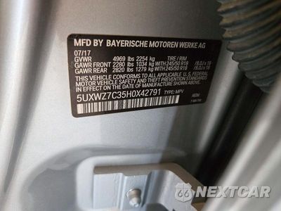 Zdjęcie 13 z 13 samochodu: 2017 BMW X3 SDRIVE28I VIN:5UXWZ7C35H0X42791 - miniatura