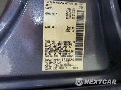 Zdjęcie 13 z 13 samochodu: 2017 NISSAN ALTIMA 2.5 SV VIN:1N4AL3AP3HC176629 - miniatura