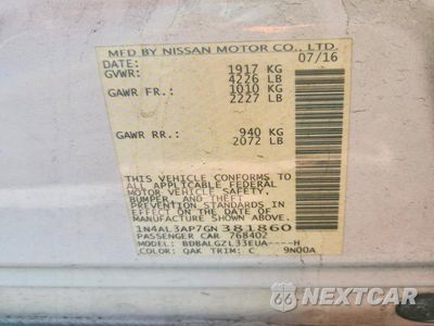 Zdjęcie 12 z 12 samochodu: 2016 NISSAN ALTIMA 2.5 S VIN:1N4AL3AP7GN381860 - miniatura