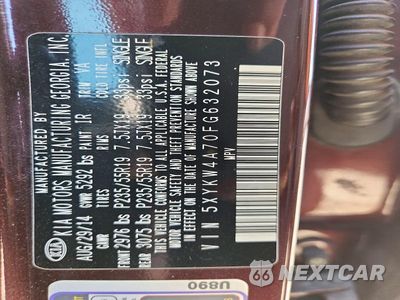 Zdjęcie 13 z 13 samochodu: 2015 KIA SORENTO SX VIN:5XYKW4A70FG632073 - miniatura