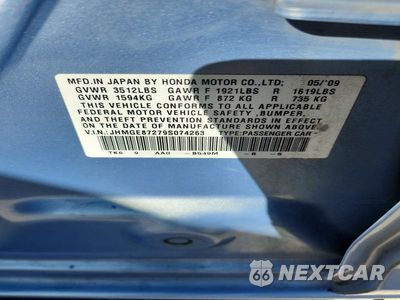 Zdjęcie 12 z 12 samochodu: 2009 HONDA FIT VIN:JHMGE87279S074263 - miniatura