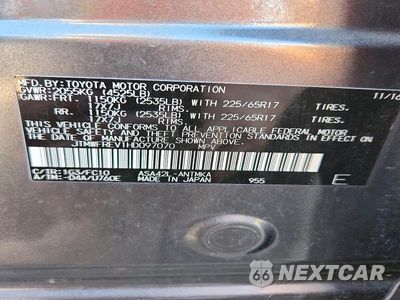 Zdjęcie 14 z 14 samochodu: 2017 TOYOTA RAV4 XLE VIN:JTMWFREV1HD097070 - miniatura
