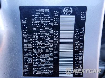 Zdjęcie 13 z 13 samochodu: 2014 TOYOTA CAMRY SE SPORT VIN:4T1BF1FK7EU350422 - miniatura