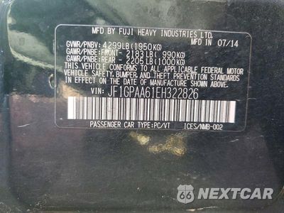 Zdjęcie 13 z 13 samochodu: 2014 SUBARU IMPREZA VIN:JF1GPAA61EH322826 - miniatura
