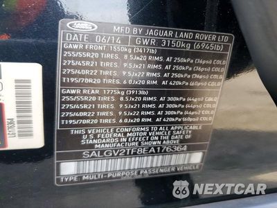 Zdjęcie 14 z 14 samochodu: 2014 LAND ROVER RANGE ROVER AUTOBIOGRAPHY VIN:SALGV2TF8EA176364 - miniatura