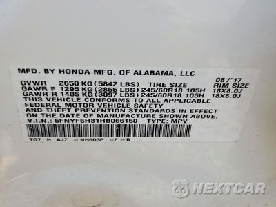 Zdjęcie 13 z 13 samochodu: 2017 HONDA PILOT EXL VIN:5FNYF6H81HB066150 - miniatura