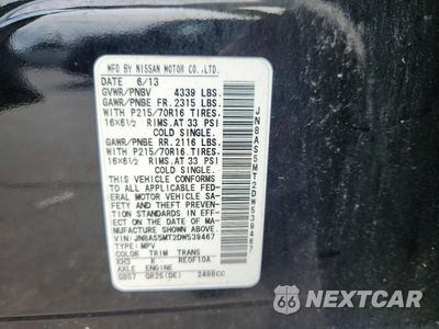 Zdjęcie 13 z 13 samochodu: 2013 NISSAN ROGUE S VIN:JN8AS5MT2DW539467 - miniatura