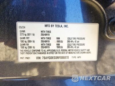 Zdjęcie 14 z 14 samochodu: 2024 TESLA MODEL Y VIN:7SAYGDED3RF088870 - miniatura