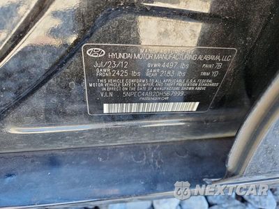 Zdjęcie 12 z 12 samochodu: 2013 HYUNDAI SONATA LIMITED 2.0T VIN:5NPEC4AB2DH567999 - miniatura