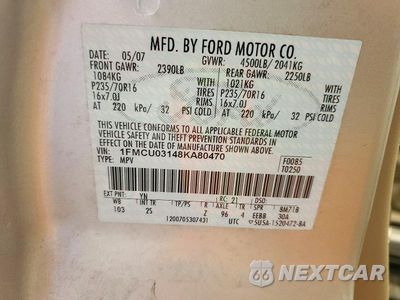 Zdjęcie 13 z 13 samochodu: 2008 FORD ESCAPE XLT VIN:1FMCU03148KA80470 - miniatura