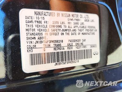 Zdjęcie 12 z 12 samochodu: 2015 INFINITI Q50 BASE VIN:JN1BV7AP3FM356218 - miniatura
