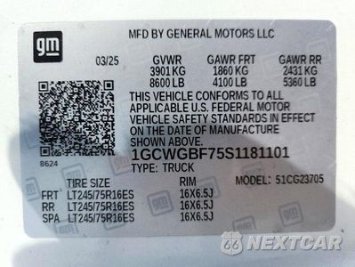Zdjęcie 13 z 13 samochodu: 2025 CHEVROLET EXPRESS G2500 VIN:1GCWGBF75S1181101 - miniatura