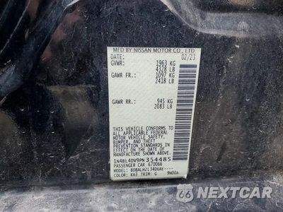 Zdjęcie 12 z 12 samochodu: 2023 NISSAN ALTIMA SV VIN:1N4BL4DV9PN354485 - miniatura
