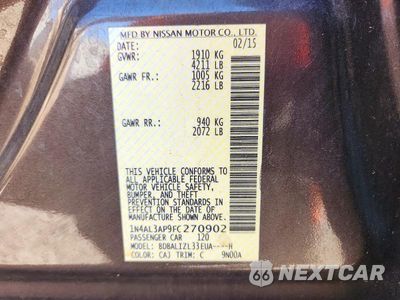 Zdjęcie 12 z 12 samochodu: 2015 NISSAN ALTIMA 2.5 SV VIN:1N4AL3AP9FC270902 - miniatura