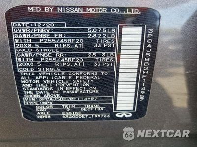 Zdjęcie 14 z 14 samochodu: 2021 INFINITI QX50 LUXE VIN:3PCAJ5BB2MF114957 - miniatura