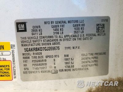 Zdjęcie 13 z 13 samochodu: 2016 BUICK ENCLAVE VIN:5GAKRBKD7GJ269676 - miniatura