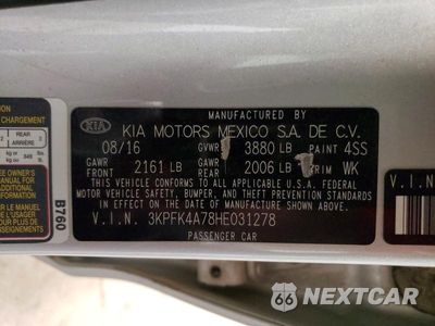 Zdjęcie 13 z 13 samochodu: 2017 KIA FORTE LX VIN:3KPFK4A78HE031278 - miniatura