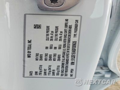 Zdjęcie 12 z 12 samochodu: 2025 TESLA MODEL 3 VIN:5YJ3E1EA6SF009635 - miniatura
