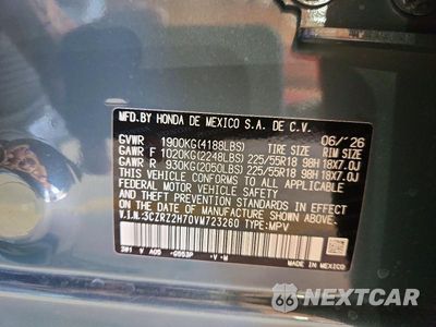 Zdjęcie 13 z 13 samochodu: 2027 HONDA HR-V EXL VIN:3CZRZ2H70VM723260 - miniatura