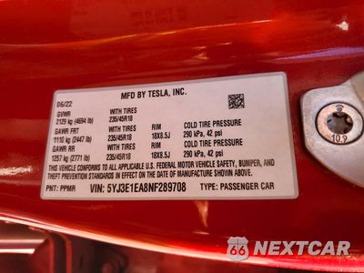 Zdjęcie 13 z 13 samochodu: 2022 TESLA MODEL 3 VIN:5YJ3E1EA8NF289708 - miniatura