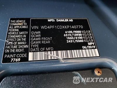Zdjęcie 12 z 12 samochodu: 2019 MERCEDES-BENZ SPRINTER 2500/3500 VIN:WD4PF1CDXKP140770 - miniatura