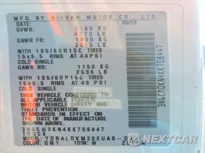 Zdjęcie 13 z 13 samochodu: 2019 NISSAN NV200 DELIVERY VAN VIN:3N6CM0KN4KK708447 - miniatura