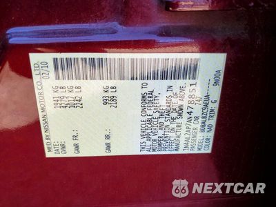 Zdjęcie 12 z 12 samochodu: 2010 NISSAN ALTIMA 2.5 VIN:1N4AL2AP7AN478851 - miniatura