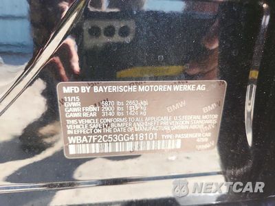 Zdjęcie 12 z 12 samochodu: 2016 BMW 750 XI VIN:WBA7F2C53GG418101 - miniatura