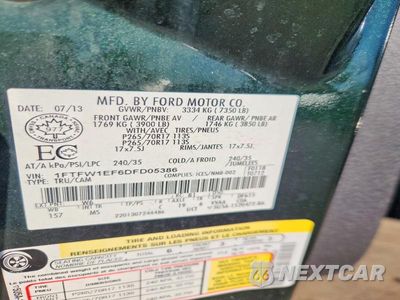 Zdjęcie 12 z 12 samochodu: 2013 FORD F150 SUPERCREW VIN:1FTFW1EF6DFD05386 - miniatura