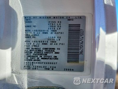 Zdjęcie 13 z 13 samochodu: 2015 NISSAN NV200 S VIN:3N6CM0KN6FK690037 - miniatura