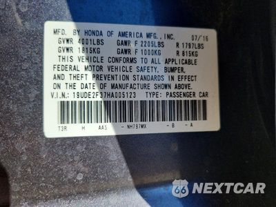 Zdjęcie 12 z 12 samochodu: 2017 ACURA ILX BASE WATCH PLUS VIN:19UDE2F37HA005123 - miniatura