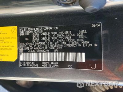 Zdjęcie 13 z 13 samochodu: 2004 LEXUS RX 330 VIN:JTJGA31U140042226 - miniatura
