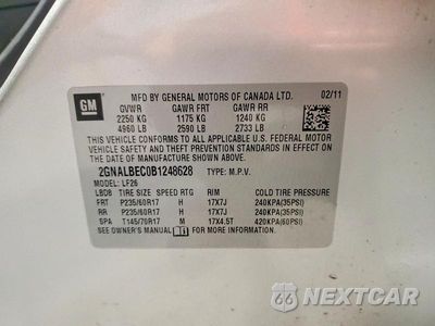 Zdjęcie 13 z 13 samochodu: 2011 CHEVROLET EQUINOX LS VIN:2GNALBEC0B1248628 - miniatura